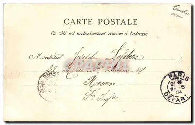 Paris — Colégio da França — E. L. D. Paris — Verso