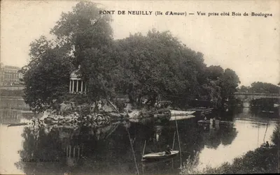 Ponte de Neuilly (Ilha de Amor) — Vista tirada do lado do Bois de Boulogne — Cliché Meurisse