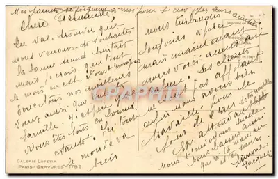 Herfstlandschap — kanaal en huis — Galerie Lutetia, Parijs — Achterkant
