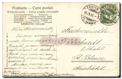 Białe kwiaty w niebieskim naczyniu — Nürnberg, seria S. 252 — Weltpostverein — Rewers