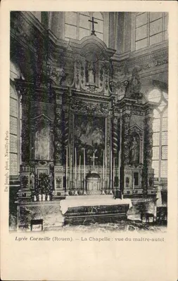 La Chapelle : vista do altar-mestre — Lycée Corneille (Rouen) — De Jongh, fot. Neuilly-Paris
