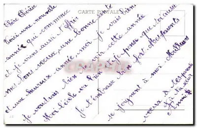 Château enneigé — Carte de vœux de fin d'année — éditeur non visible — Verso