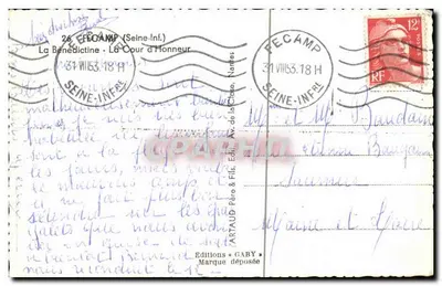 A Cour d'Honneur — Editor Gaby — número de série não visível — Verso