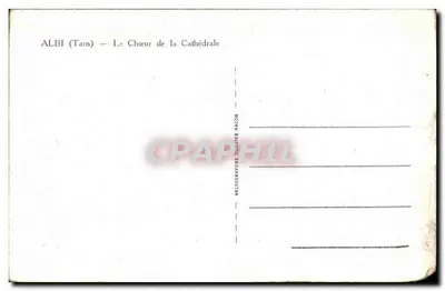 Albi (Tarn) — O Coro da Catedral — Héliogravure Guillier Macon — Verso