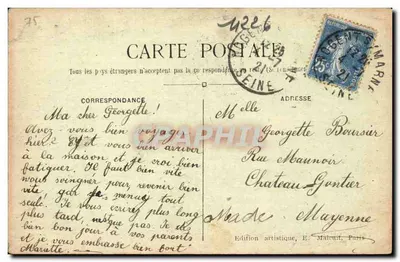 Vincennes — Las — Rzeka i Wodospad — E. M. n°4601 — Rewers