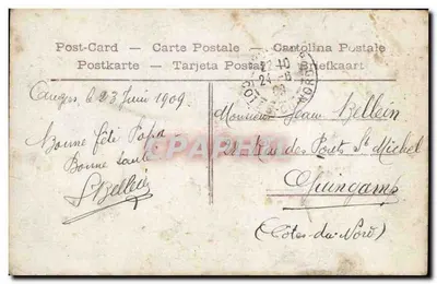 Homem com rosas — Boa Festa — editor desconhecido, n° 4250 — Verso
