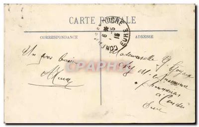 Rouen — Plac Carnot, most Boieldieu i katedra — LL. n°142 — Rewers