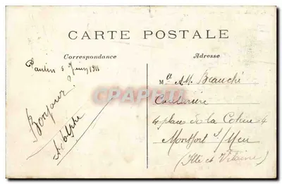 Paryż — Panoramiczny widok mostu i placu Concordii — E. V. 711 — Rewers