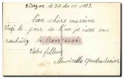Menina com traje de inverno — cena de Natal — DÉDÉ PARIS 665 — Verso