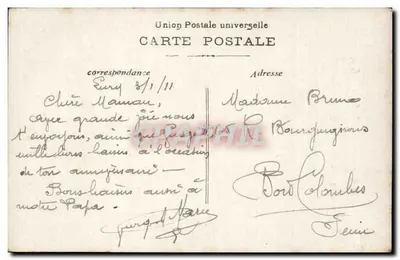 Mulher com buquê de rosas — Parabéns — L.B.R. — Verso
