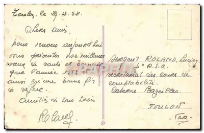 Bukiet chryzantem — Szczęśliwego Roku — Drukarnia F. R.I.C. Toulon — Rewers