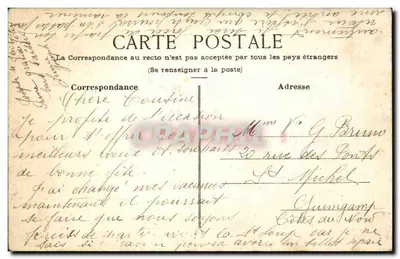Różowe kwiaty — Szczęśliwego dnia — Stara pocztówka n°17941 — Rewers