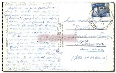 Palácio de Justiça — Belfort — editor Pééqui — Verso