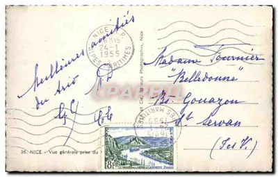 Nice — Ogólny widok z trójki — Shellbeines Amiéties, Nice — Rewers