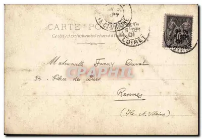 Quatro crianças em uma praia — Editor não visível — datada em torno de 1901 — Verso
