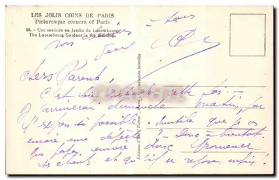 Tuin van het Luxembourg — ochtend — Edities van Kunst Patras, n°38 — Achterkant