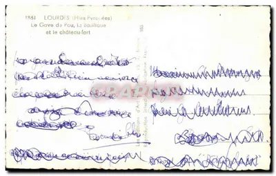 Lourdes (Hautes-Pyrénées) — Gave de Pau, Bazylika i zamek-fort — Éditions d'Art Interdiction France — Rewers