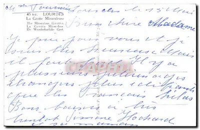 Święta Grota — Lourdes — Wydawca E. Lully — Rewers