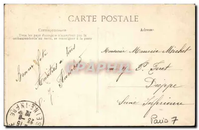 París - 7 - Los Canónigos de los Invalides Torre Eiffel - Tarjeta postal antigua — Reverso