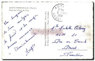 Sainte-Menehould (Marne) — Place de l'Hôtel de Ville — Édition MAGE — Verso