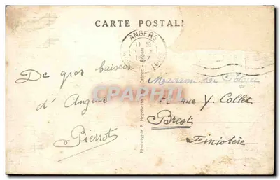 Angers — Efekt nocy nad rzeką Maine i mostem Basse-Chaine — H. C. — Rewers