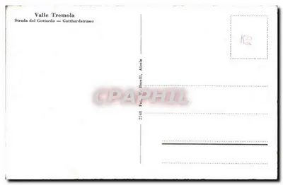 S. Gottardo — Estrada em curvas — Editor Borelli, n° 2740 — Verso