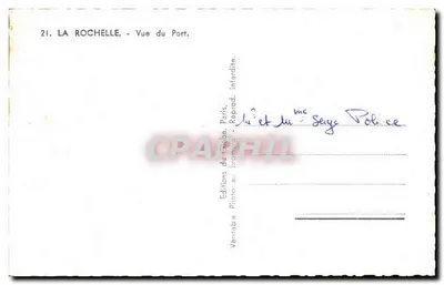 La Rochelle - Vista del Puerto — Ediciones del Globe, París, n°21 — Reverso
