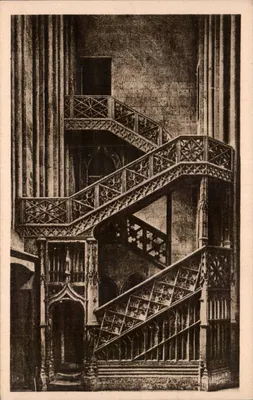 Escada da biblioteca — Catedral de Rouen — Lévy e Neudhen Médis, Imp. Paris