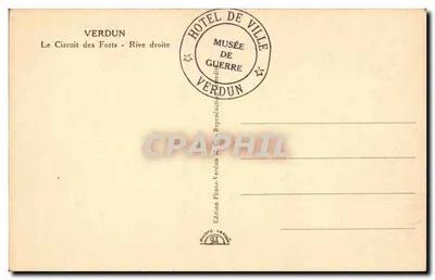Verdun — Circuito dos Fortes - Riva direita — Edição Photo-Verdun — Verso