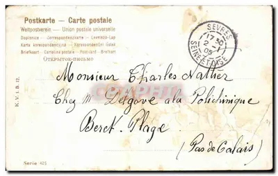 Fiori gialli in un bosco di orni — Sèvres, serie 425 — Unione postale universelle — Verso