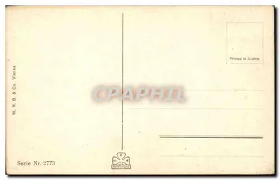 Pastoralny krajobraz z pasterzami — Gabriel Lemaire — W.R.B. & Co. Wiedeń, seria 2773 — Rewers