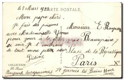 St-Gervais-les-Bains in winter — Mount Joly — publisher Braun & Cie, no. 25150 — Back