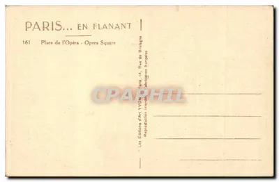 Place de l'Opéra — Paris — Éditions d'Art YVON — Verso