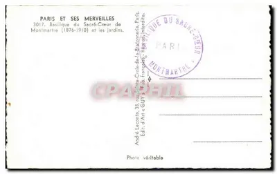 Basílica do Sagrado Coração — Montmartre — Editor André Leconte-Guy, n° 3017 — Verso