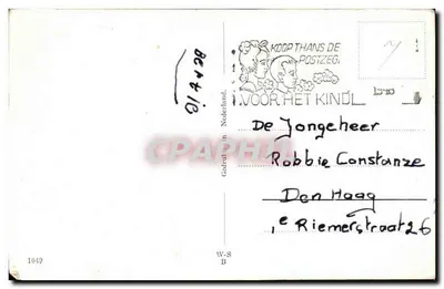 Crianças alimentando pássaros — cena invernal — J.W. (editor ?) — Verso