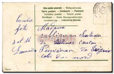 Bukiet kwiatów — Szczęśliwego Dnia — Karta pocztowa uniwersalna — Rewers