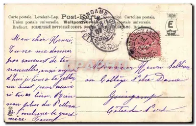 Criança oferecendo um buquê — As flores passam, a amizade permanece — Editor: Levelez-Lap, número de série não visível — Verso