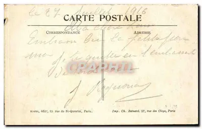 L'ÉCHELLE-ST-AURIN (Somme) — Ruínas do Castelo — Visé à Paris N° 198 — Guerra 1914-1915 — Verso