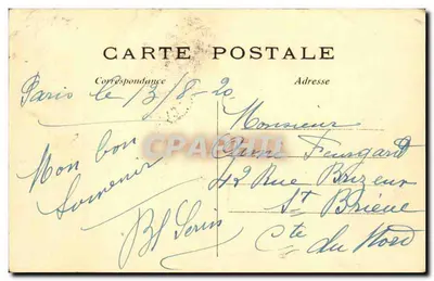 Paryż — Poczta i bulwary Saint-Denis — wydawca Paris-Nouvelle — Rewers