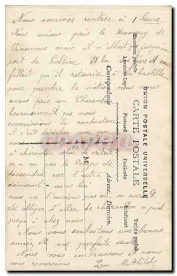 Młoda kobieta świętująca Nowy Rok — 1908 — Union Postale Universelle — Rewers