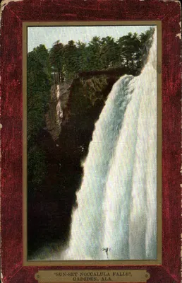 Sun-Set Noccalula Falls — Gadsden, Ala. — Souvenir Post Cards Co. New York
