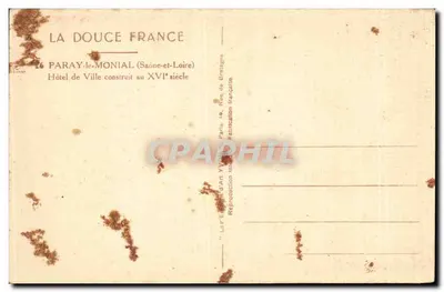 Hotel de Ville — Paray-le-Monial (Saône-et-Loire) — editor Vaudry — Verso