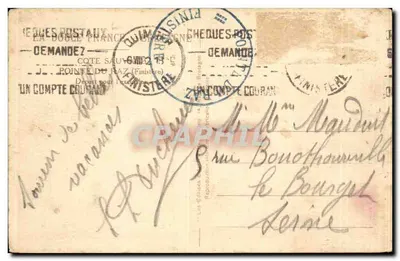 Punta del Raz — Roca de la Punta del Raz — Editor Yvon, n° 17 — Reverso