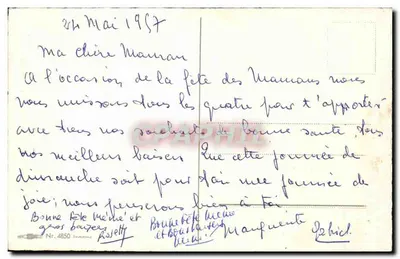 Niña leyendo una carta entre flores — LH. — editor HECO N.º 4850 — Reverso