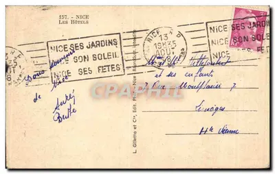Nice — Ogród — Jardins et ses Fêtes — Gilletta — Rewers