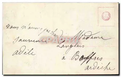 Mujer y niño bajo un paraguas — Bosque — Editor C. G. n° 34437/38 — Reverso