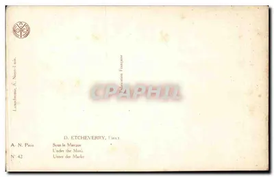Pod maską — D. Etcheverry, N° 42 — Wyroby francuskie — Rewers