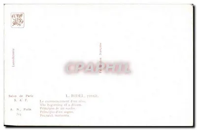 Coppia sotto gli alberi piangenti — opera di L. Ridel — Salone di Parigi, S.A.F., n°504 — Verso