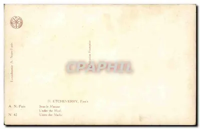 Pod Maszkarą — D. Etcheverry — Wydawca A. Noyer, Paryż, N° 42 — Rewers