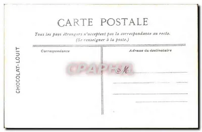 Palais de Versailles - Cabinet du Conseil — Wydane dla Chocolat-Louit, nr 20, wydawca A. Bourdon — Rewers